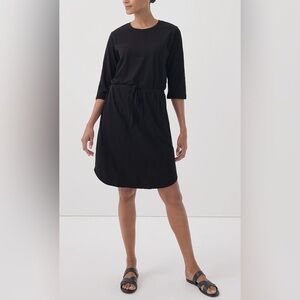 Pact Women's Relaxed Slub Tie Waist Dress - S